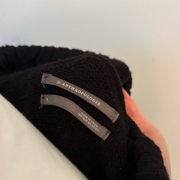 By Anthropologie Black Oversized Slouchy Off-Shoulder Sweater Blouse Top Size S - Picture 5 of 7